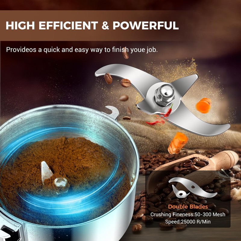 LEEVOT Grain Mill 150g Commercial Spice Grinder Electric 650W Stainless
