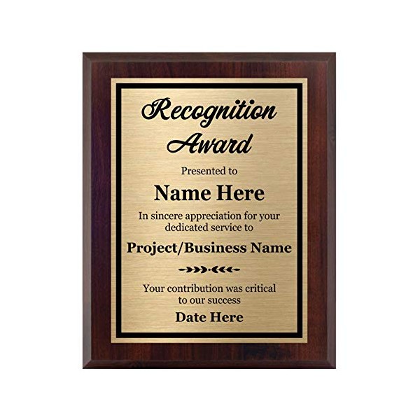 Recognition Plaque 8x10 - Personalized Award, Customize Now!