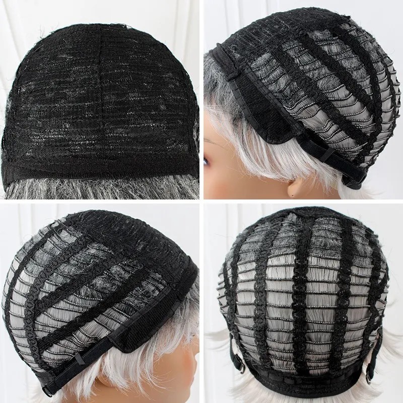 Jf Pelucas For Mujer Corto Pelo Gris Cabello Natural