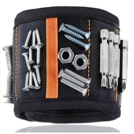 Magnetic Wristband Mens Gifts for Birthday Father's day Christmas, Unique Tool for Holding Screws Gadgets Gift for Dad, Husband, Boyfriend, Handyman mechanics (Black)