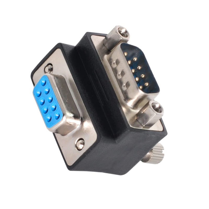 cablecc DB9P Male to Female D-Sub RS232 9Pin 90 Degree