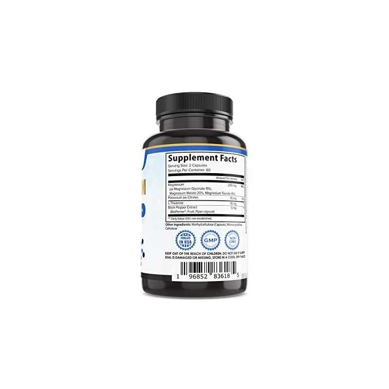 Glicinato de magnesio con L-teanina, potasio y pimienta negra -