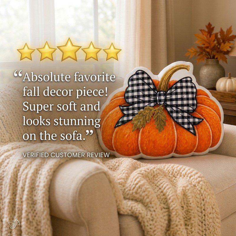 Pumpkin Plush Throw Pillow for Fall Home Decor – Buffalo