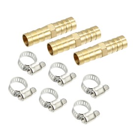 Motoforti Universal Barbed Hose Fitting, 10mm, Copper, Gold Tone, 1 Pcs