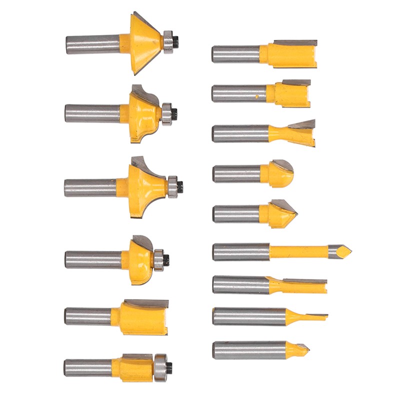 15Pcs Router Bit Straight Slotting Router Bit Cutter Tool Set