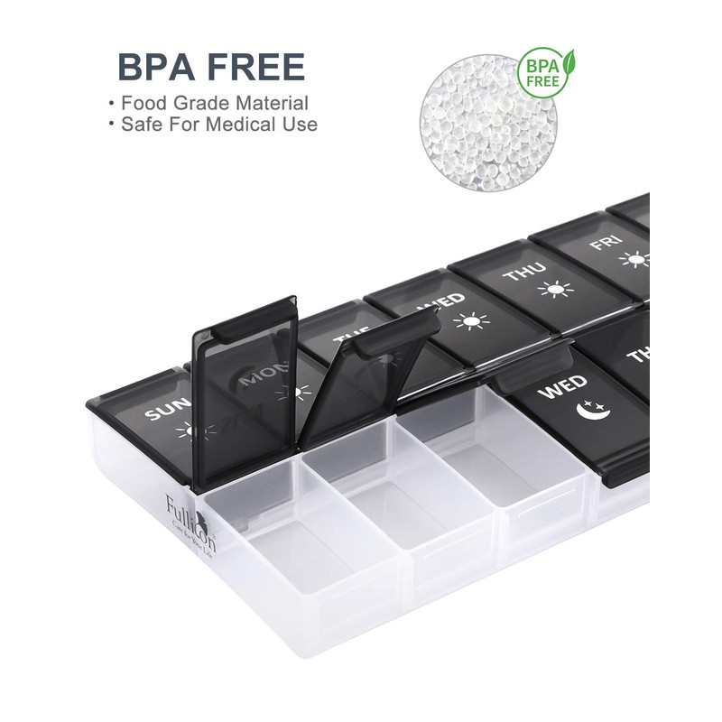 XL Weekly Pill Organizer 2 Times a Day, Fullicon Extra