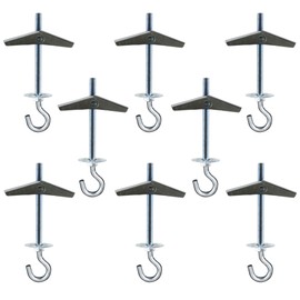 Alovexiong 8 Pack Carbon Steel Plasterboard Ceiling Hooks Spring Toggle Wing Bolts Hanger Wall Ceiling Installation Cavity Wall Fixing Anchors Ceiling Hook Heavy Duty Swag Hanging Plants