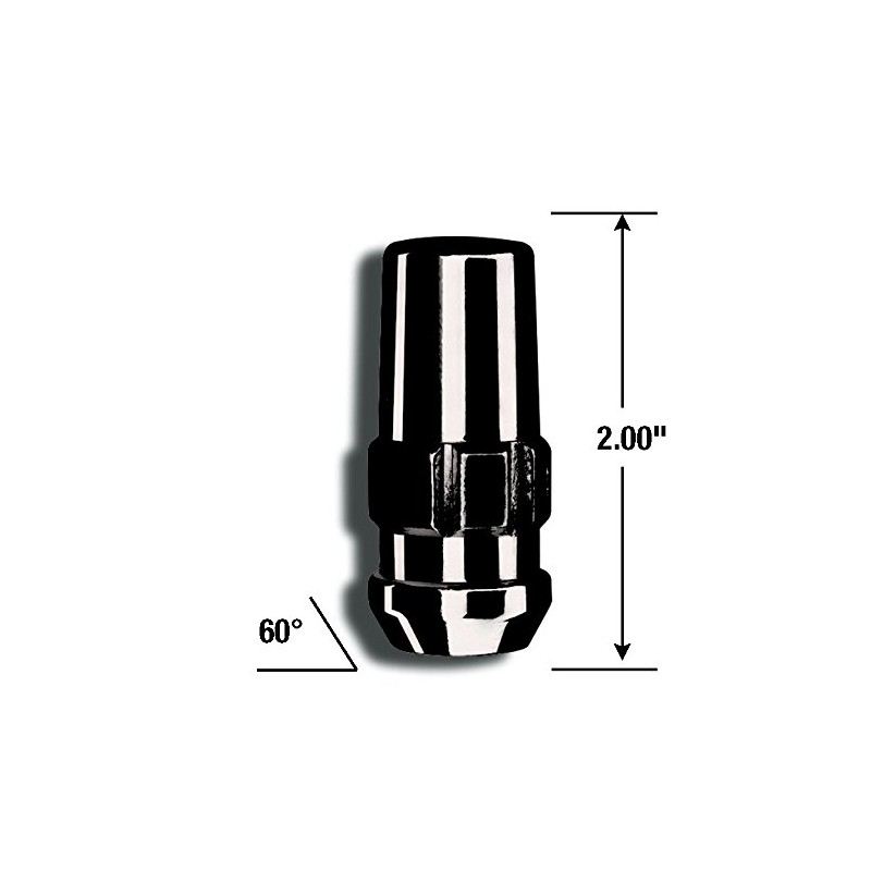 Gorilla Automotive 76641NBC Black 14mm x 1.50 Thread Size Chrome