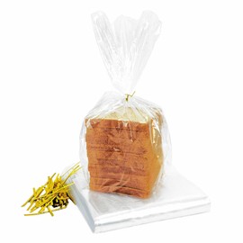 Homrelaxy 80Pcs Plastic Bread Bags for Homemade Bread and 90 Ties, 18 x 8 x 4 Inch Large Reusable Clear Loaf Bags, Adjustable, Perfect for Home Bakers and Bakeries (80Pcs)