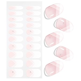 Nagelfolie Creme Rosa French Tip, KALEFUL Gel Nail Nagelfolien Selbstklebend Uv Härtend Nail Art Sticker Dekoration Nageldesign Zubehör