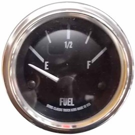 Replacement for Peterbilt 379 Year 2002 2.0625 INCH Fuel Level Gauge W Black FACE Chrome Bezel by Technical Precision