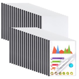 40 Pack Report Covers with Sliding Bar, Clear Report Covers for A4 and Letter Size Paper, Resume Covers Presentation Folders File Document Binder for School Business, 70 Sheet Capacity