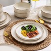 AmorArc Ceramic Dinnerware Sets, Wavy Rim Stoneware Plates and Bowls