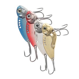 KOMBIUDA 4pcs Realistic Bass Lure Kit Freshwater Saltwater Metal Blade for Bass Trout Panfish Fishing Set