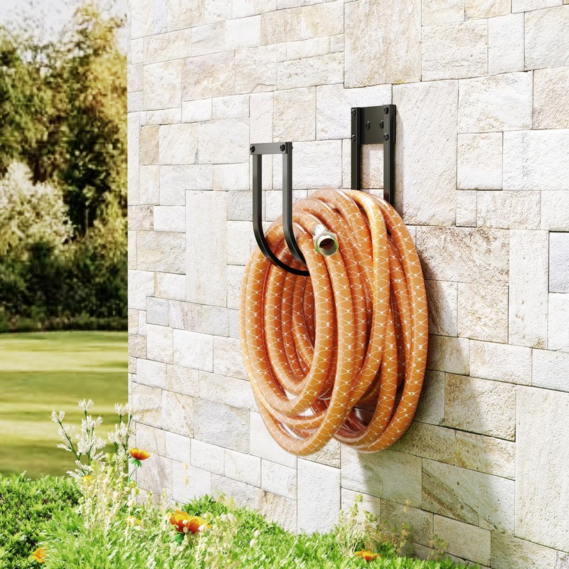 Garden Hose Holder Wall Mount - Metal Water Hose Hanger