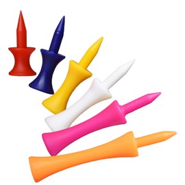 L0famy Golf Tees Plastic, 30 Pcs Multiple Colours Mixed Sizes Castle Golf Tees, 30/37/43/51/59/70mm Small Golf Accessories - Brightly Coloured, Strong, Durable