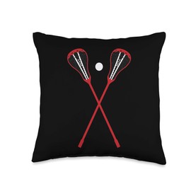 Guys Lacrosse Sticks Crossed Cool Lax Sports lover gifts Throw Pillow