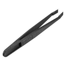 Sourcingmap Plastic Anti-Static Tweezers, Precision Slant Flat Tip for Jewelry Craft DIY Beauty Electronics Repair Tool Black