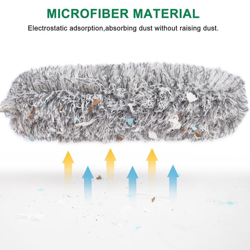 100-inch Extra-Long Dusters, Cleaner Tools with Extension Pole and Bendable