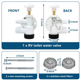 Xspeedonline 385314349 RV Toilet Water Valve Kit Assembly Replacement Fit for Dom-etic Sealand VacuFlush Toilet Models