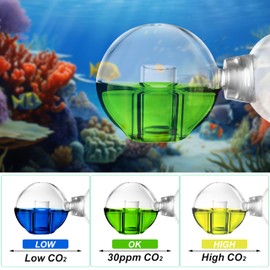 Co2 Continuous Test Aquarium 2 Pieces Aquarium CO2 Monitor CO2 Test Drop Checker Aquarium Co2 Tester for Aquarium Freshwater Aquarium Fish Tank