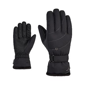 Ziener Women's KAHLI Ski Gloves / Winter Sports | Primaloft Plush Lining Black 7.5