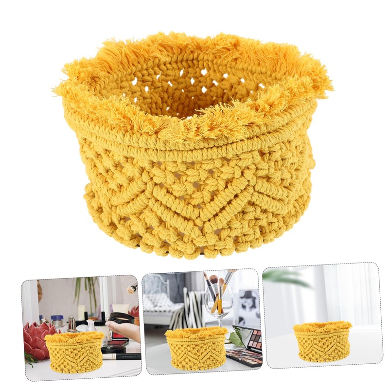 CAXUSD Nordic Style Cotton Rope Basket Versatile Storage for Cosmetics