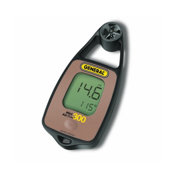 General Tools DAF 3300 Mini Airflow and Temperature Meter with Wind Chill and Compass