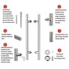 HONGYUN 48" Pull Door Handles Brushed Nickel,1200mm Solid 304 Stainless