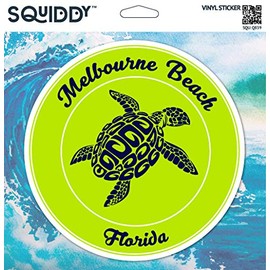 Squiddy Melbourne Beach Florida Turtle Beach - Vinyl Sticker for Car, Laptop, Notebook (4" high)