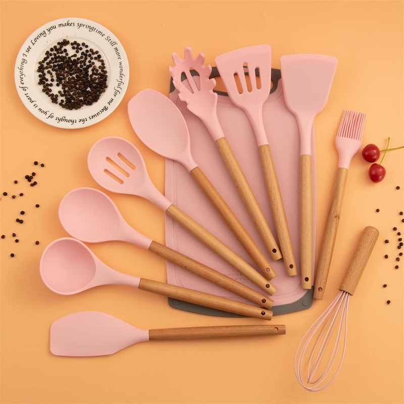 19 Pieces Kitchen Cooking Utensils and Knife Set with Holder