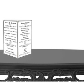 Marketing Holders Three-Sided Table Frame for 5"w x 7"h Inserts Literature Menu Holder Display