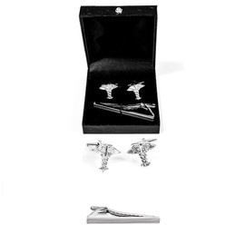 MRCUFF Doctor MD RN EMT Pair Cufflinks and Tie Bar in Presentation Gift Box & Polishing Cloth