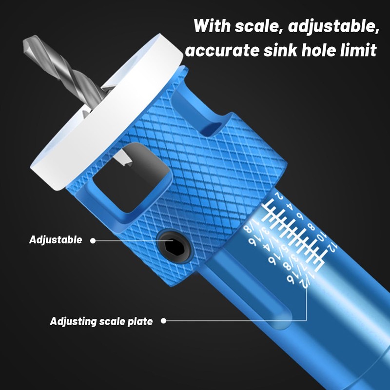 Countersink Drill Bit Set, Carbide Tipped 82 Degree Countersink Set