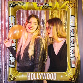 1pc, Hollywood Theme Party Decorations Inflatable Photo Booth Props, Movie Night Party Supplies Photo Props, Red Carpet Party Decorations Favors,23x28 Inch