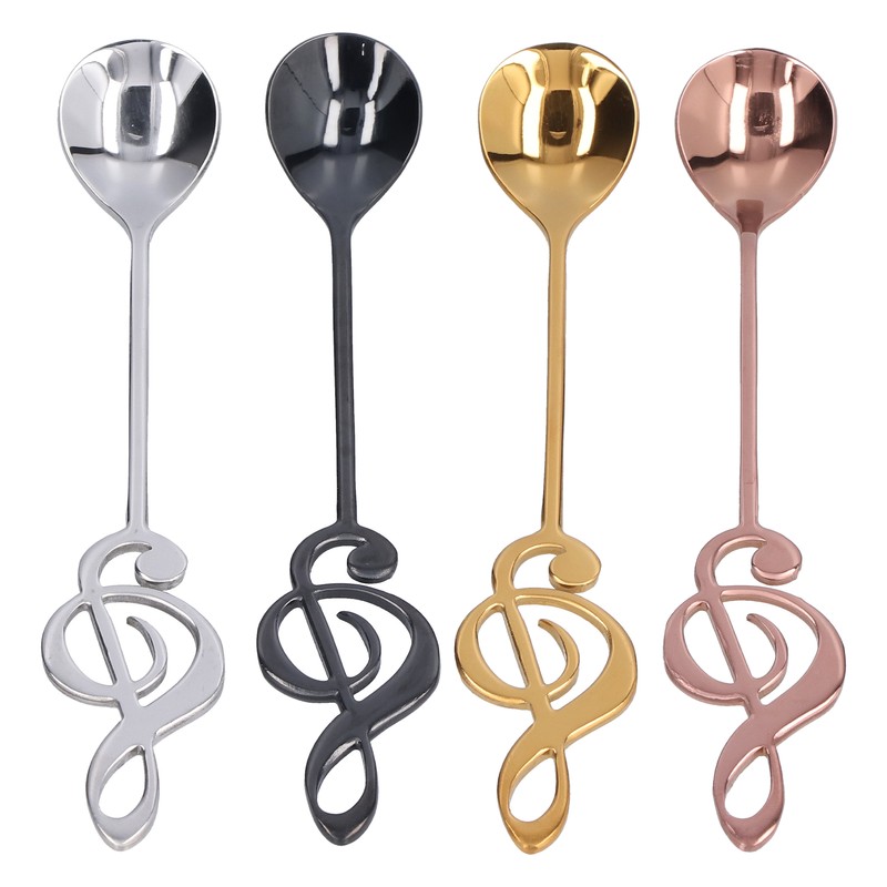 304 Stainless Steel Spoon Innovative Musical Notes Stirring Spoon for