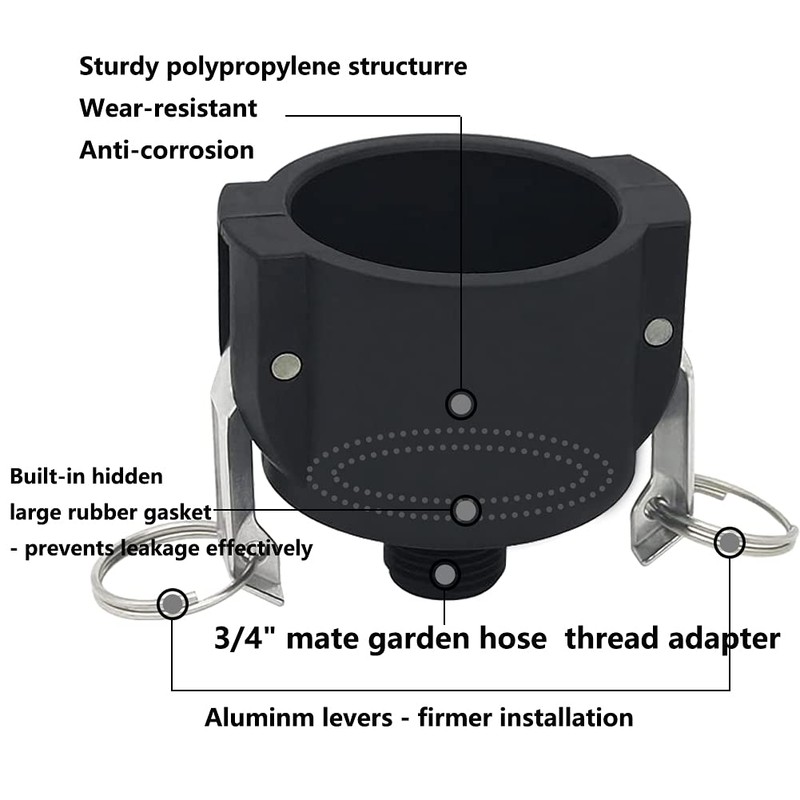 275 330 Gallon IBC Tote Tank Drain Adapter Fittings 2"