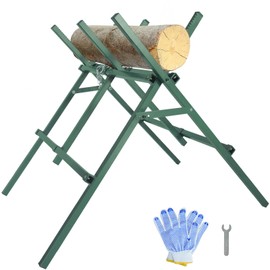 KAIDIDA Saw Horse 32x30x31 IN Folding Saw Horses Heavy Duty Metal Steel Sawhorse Adjustable Height Portable Log Cutting Stand