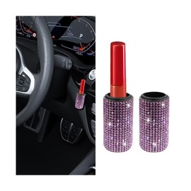 AICEL Bling Car Chapstick Holder, 2PCS Crystal Rhinestone Strong Adhesive Vehicles Upright Lip Balm Holder, Sparkling Automotive Interior Decorations Accessories, Universal for SUV, Truck(Purple)