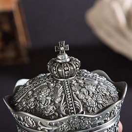 VOANZO Jewellery Storage Organiser - Alloy Crown Makeup Jewellery Storage Box Various Korean Princess Metal Earrings Necklace Ring Jewellery Box