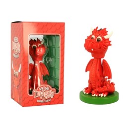 Elgate Wales Dragon Red Bobble Head Figure | Toy Home Office Decor Figurine Ornaments | Executive Desk Toys | Lovely Table Centerpiece & Living Room Accessories | Gifts for Adults, Kids, Women & Men