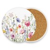 Kigai Wildflowers Coaster, Drinks Round Absorbent Stone Set with Ceramic
