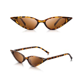 Vintage Cat Eye Leopard Sunglasses Retro Cat Eye Sunglasses for Women Men Classic Retro Designer Style Leopard (Brown) (Brown)