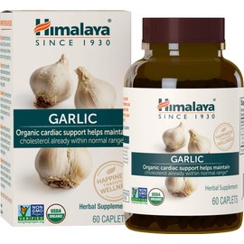 Himalaya Organic Garlic, For Lipid Metabolism and Immune Support, 1,400 mg, 60 Caplets, 1 Month Supply, 2 Pack