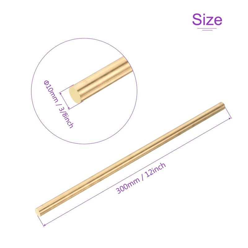 DMiotech 10 mm x 300 mm brass rods, brass rods,