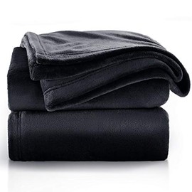 Bedsure Fleece Blanket Twin Size Black Lightweight Super Soft Cozy Luxury Bed Blanket Microfiber