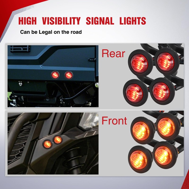 Nilight UTV ATV Turn Signal Wiring Harness Kit Street Legal