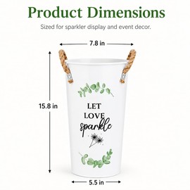 Wedding Sparkler Buckets, 2 Pack Metal Holders