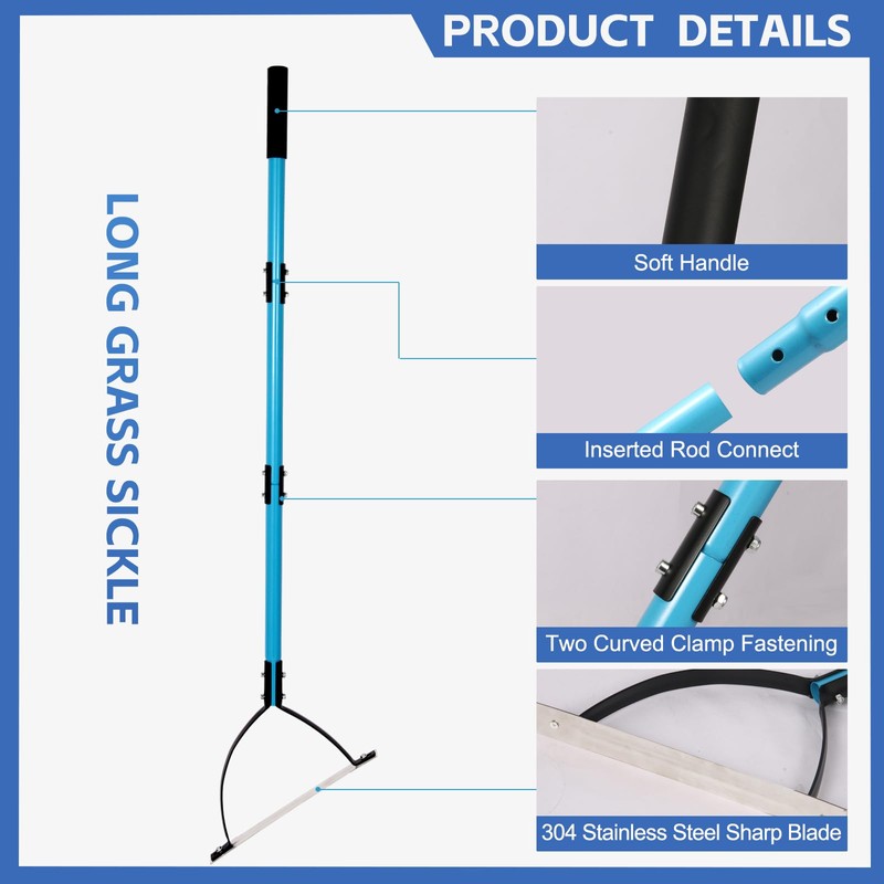 sancat Weed Cutter with Double-Edged Sharp Blade,51 inch Stainless Steel