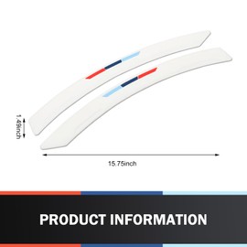 Diamall 2 PCS Wheel Tires Eyebrow Strip, Sillcone Wheel Brow Non-Collision Strips, Sports Stytle Fender Flare Arch Lip Trim Strips, Self-Adhesive Wheel Mudguard Strips Decoration for Cars (White)
